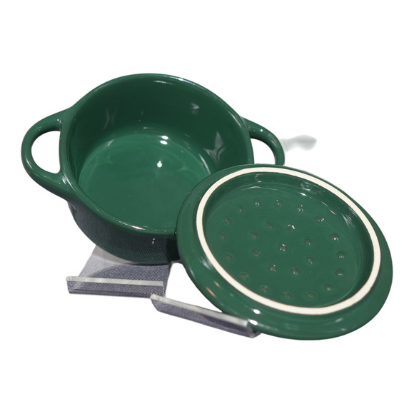 Crofton Mini Ceramic Red & Green Ceramic Dish 2PK Holidaycore Wintercore EUC - Picture 6 of 15